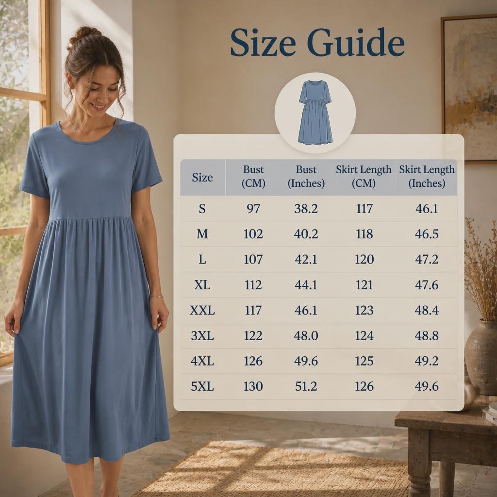 Cotton Linen Maxi Dress with Pockets | Boho Short Sleeve Summer Dress